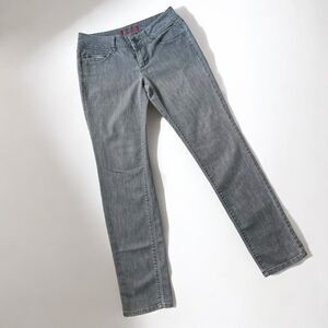 Elle Skinny Stretch Faded Denim Gray Jeans Size 6R Womens Zip Coin Pocket